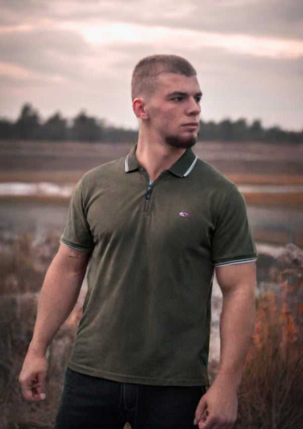 Chocolate Brown Polo Shirt with Zip – Stylish & Comfortable Casual Wear